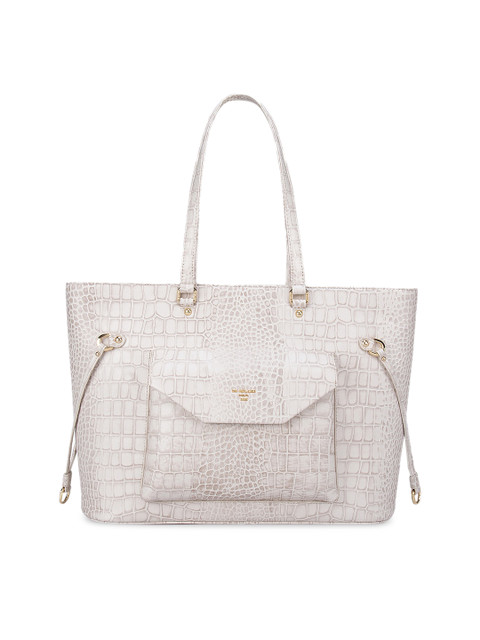 

Da Milano Off White Textured Leather Shopper Shoulder Bag