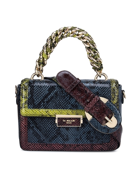 

Da Milano Blue Animal Printed Leather Structured Satchel