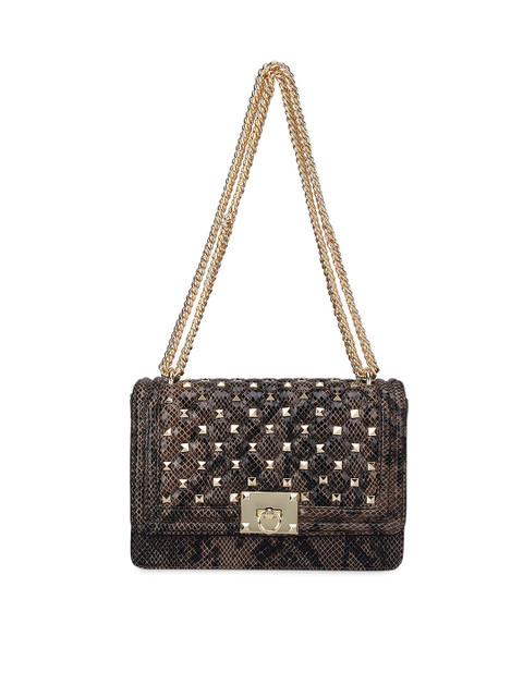 

Da Milano Brown Leather Structured Shoulder Bag