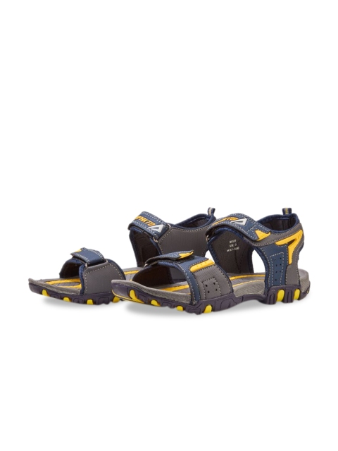 

IMPAKTO Men Black & Yellow Sports Sandals