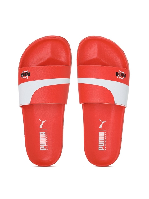

Puma Red Brand Logo Print Flip Flop Sliders