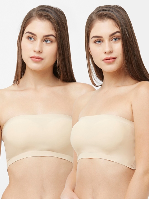 

FashionRack Set Of 2 Lightly Padded Women Bralette, Beige