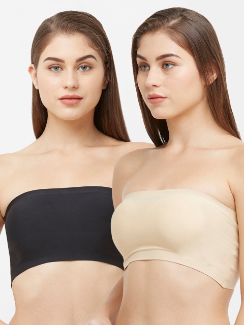 

FashionRack Pack of 2 Bralette Bra Lightly Padded, Black