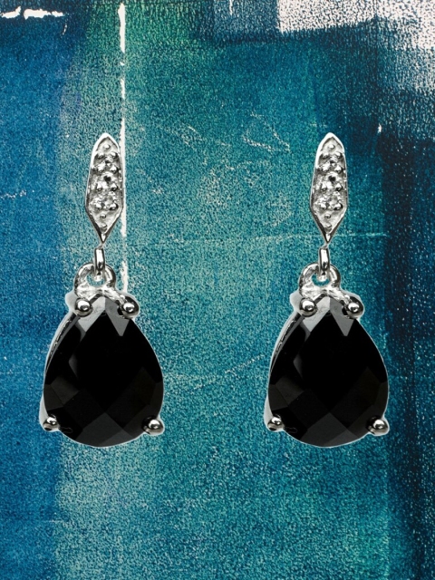 

HIFLYER JEWELS Black Contemporary Drop Earrings