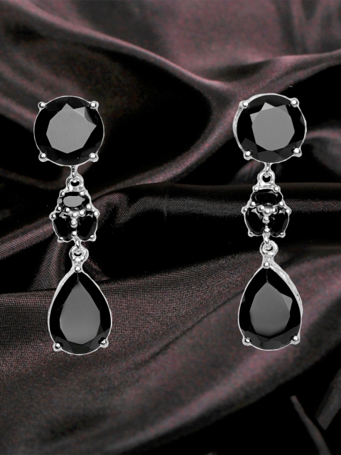 

HIFLYER JEWELS Black Contemporary Drop Earrings
