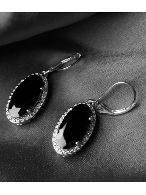 

HIFLYER JEWELS Black Contemporary Drop Earrings