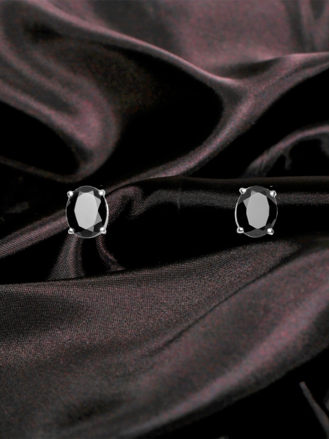 

HIFLYER JEWELS Black Oval Hoop Earrings