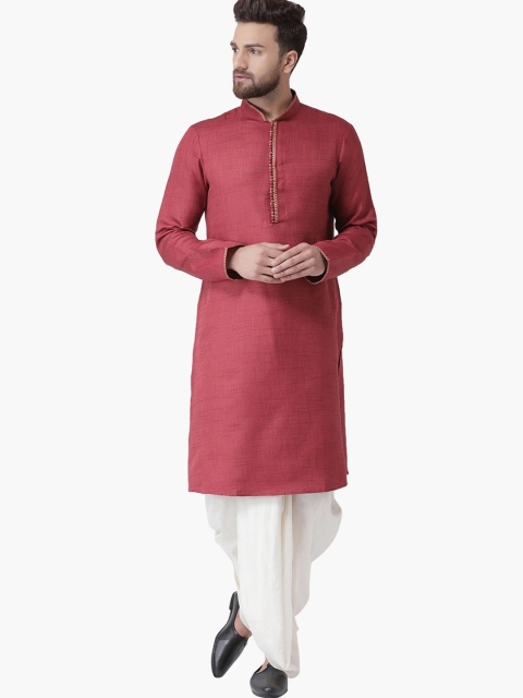 

Chitwan Mohan Men Maroon Kurta with Dhoti Pants
