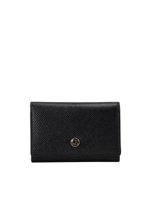 

Da Milano Men Black Textured Leather Card Holder