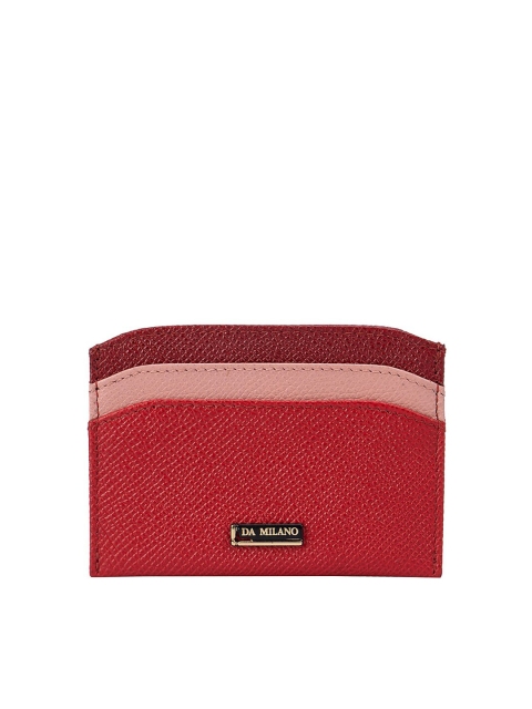 

Da Milano Men Red & Pink Textured Leather Card Holder