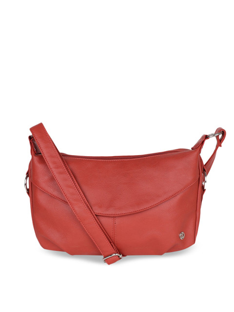 

OsaiZ Rust PU Structured Sling Bag with Tasselled