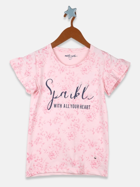 

Monte Carlo Pink Print Flutter Sleeves Top