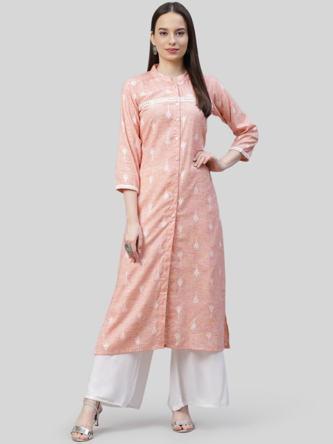 

Jompers Women Pink Ethnic Motifs Floral Kurta