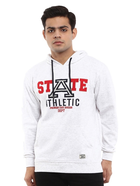 

V-Mart Men Grey Melange Hooded Sweatshirt