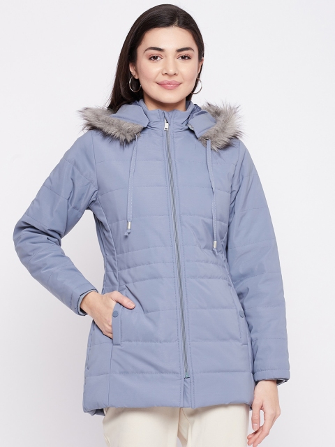 

Okane Women Blue Lightweight Longline Parka Jacket