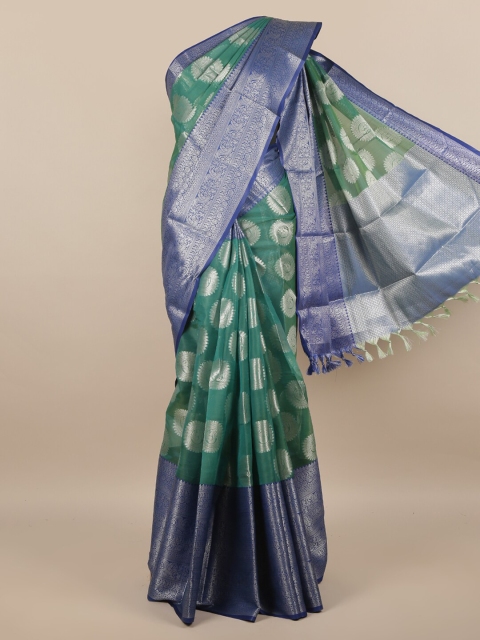 

Pothys Green & Blue Woven Design Zari Saree