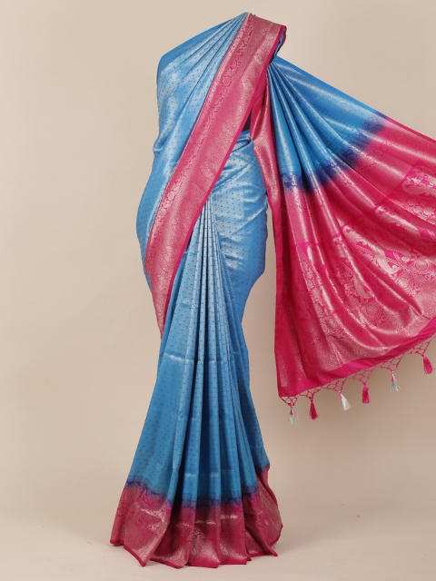 

Pothys Blue & Pink Woven Design Zari Jute Silk Saree