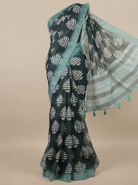 

Pothys Green Floral Zari Saree