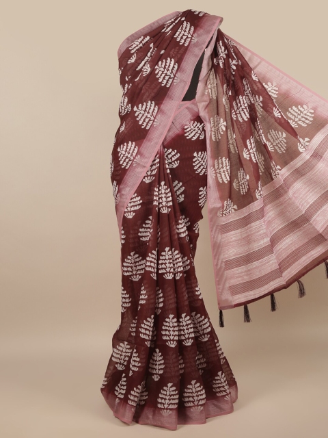 

Pothys Maroon & Off White Floral Printed Saree