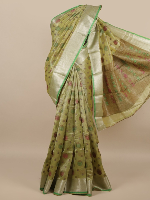 

Pothys Green & Magenta Woven Design Zari Saree