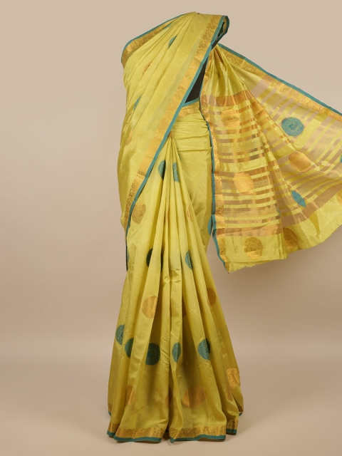 

Pothys Green & Teal Blue Woven Design Jute Silk Saree