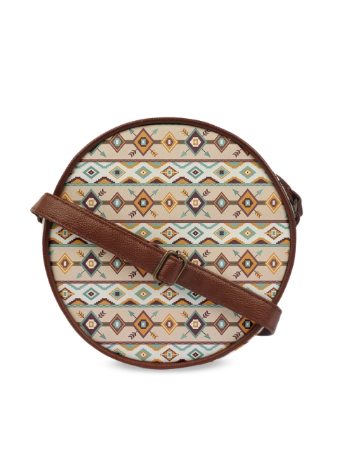 

Crazy Corner Beige Printed Structured Sling Bag