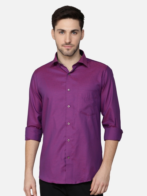 

Callino London Men Purple Standard Printed Regular Fit Semiformal Shirt