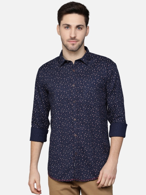 

Callino London Men Navy Blue Standard Slim Fit Floral Printed Cotton Casual Shirt