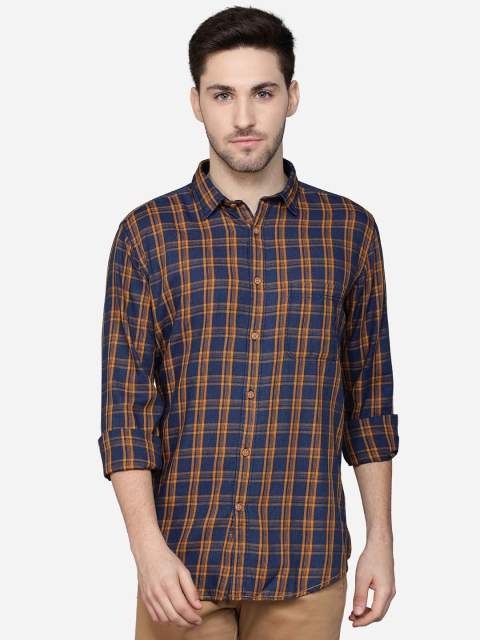 

Callino London Men Mustard Checked Casual Shirt