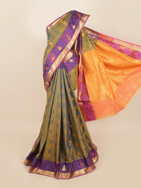 

Pothys Green & Violet Ethnic Motifs Art Silk Saree
