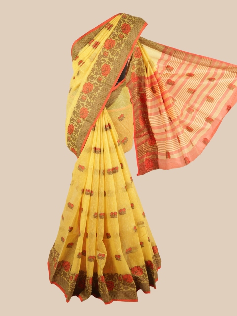 

Pothys Yellow & Orange Woven Design Saree
