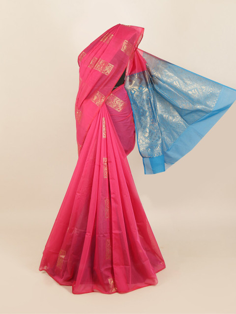 

Pothys Pink Woven Design Silk Cotton Saree
