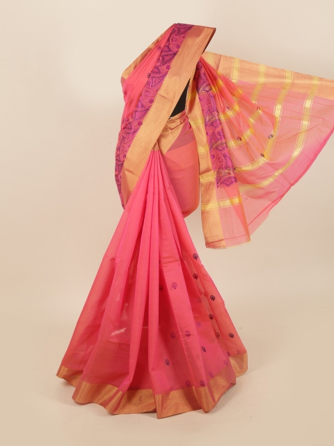 

Pothys Pink Woven Design Silk Cotton Saree