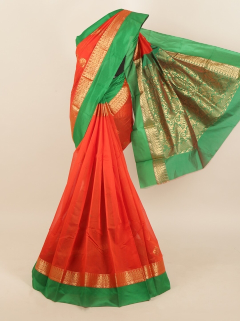 

Pothys Orange & Green Woven Design Silk Cotton Saree