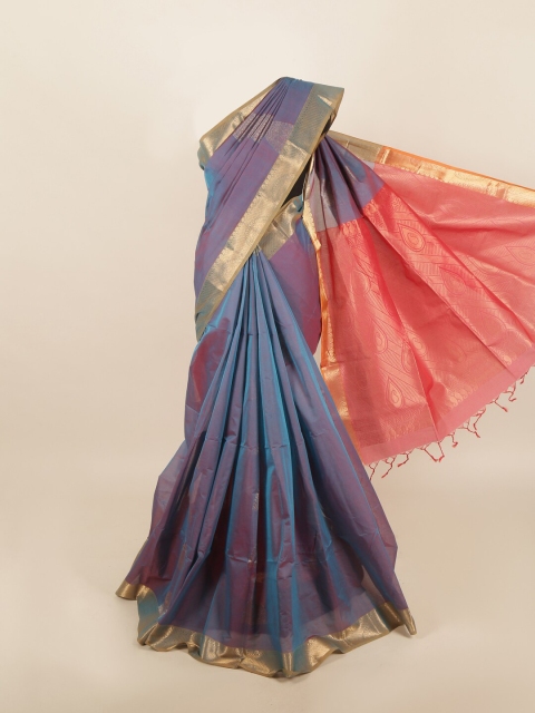 

Pothys Blue & Red Woven Design Zari Saree