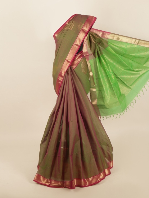 

Pothys Green & Magenta Woven Design Zari Saree