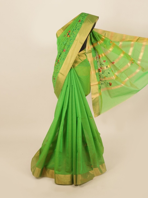 

Pothys Green Woven Design Silk Cotton Saree