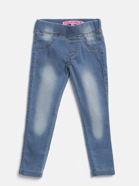 

612 league Girls Blue Washed Jeggings