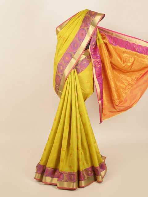 

Pothys Lime Green & Purple Paisley Zari Art Silk Saree