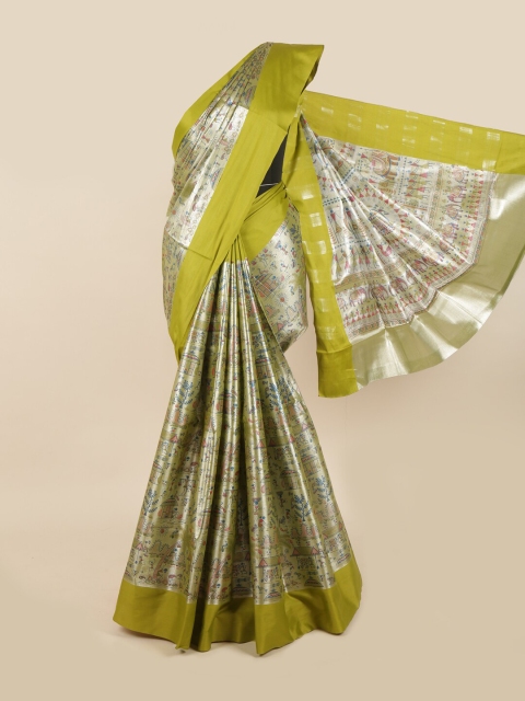 

Pothys Green & Pink Warli Printed Saree