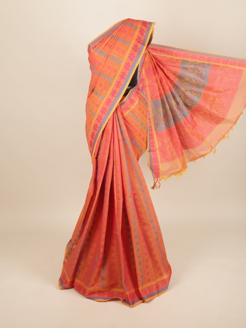 

Pothys Orange Checked Saree