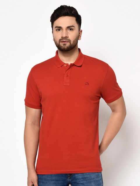 

98 Degree North Men Rust Polo Collar T-shirt