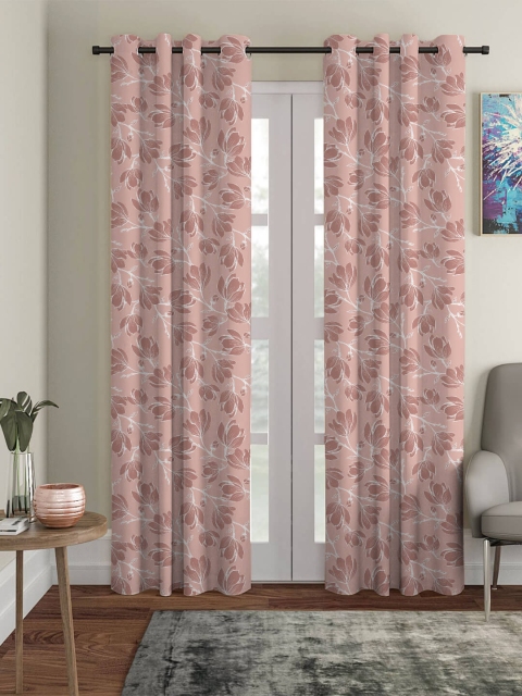

HOUZZCODE Pink Room Darkening Long Door Curtain