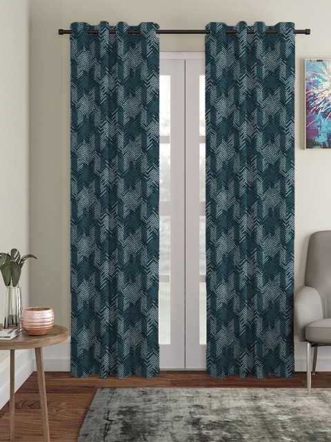 

HOUZZCODE Teal Room Darkening Long Door Curtain