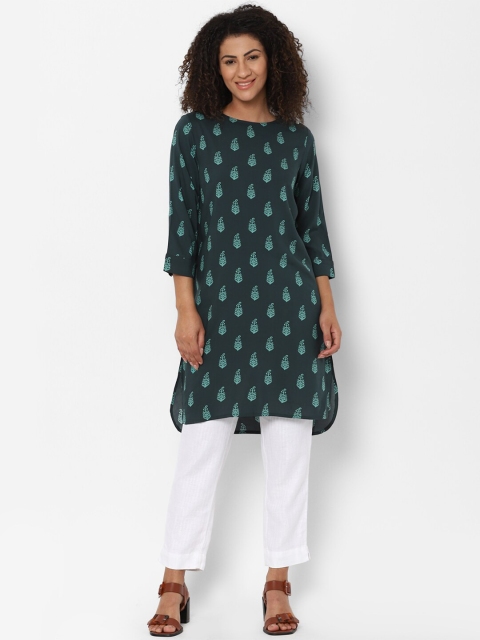 

Allen Solly Woman Ethnic Motifs Print Green Tunic