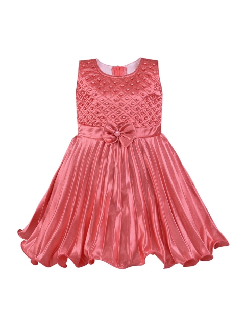 

Wish Karo Red Embellished Satin Fit & Flare Dress