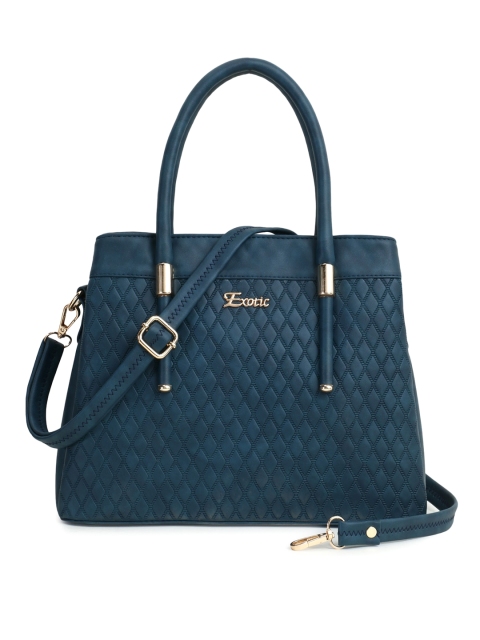 

Exotic Blue PU Structured Handheld Bag with Quilted