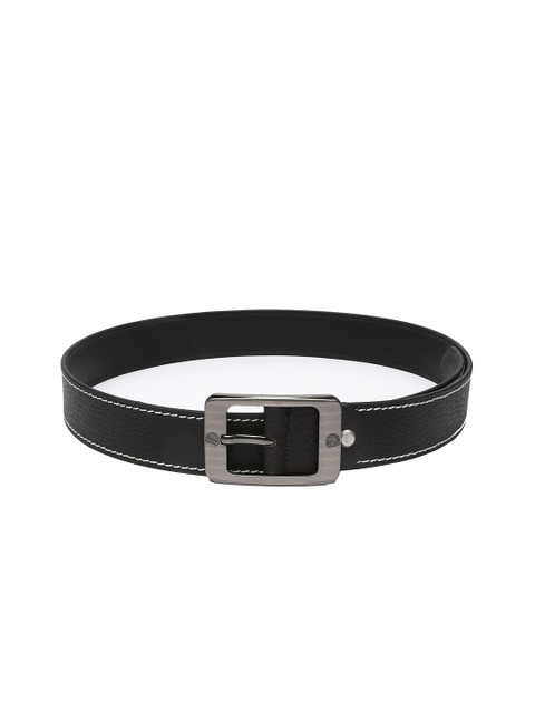 

WildHorn Men Black Textured Genuine Leather Belt
