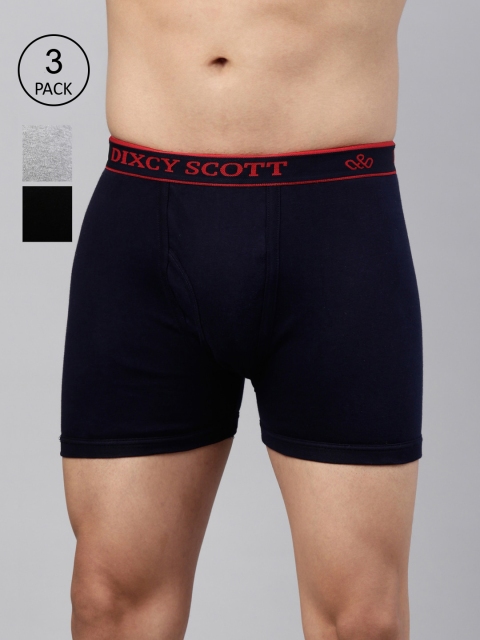 

DIXCY SCOTT Men Pack Of 3 Solid Cotton Trunk TITAN TRUNK, Black