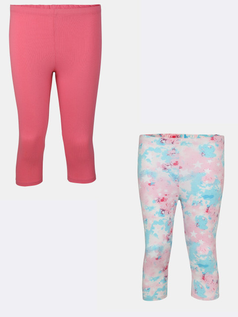 

Jockey Pack of 2 Girls Pink & White Leggings